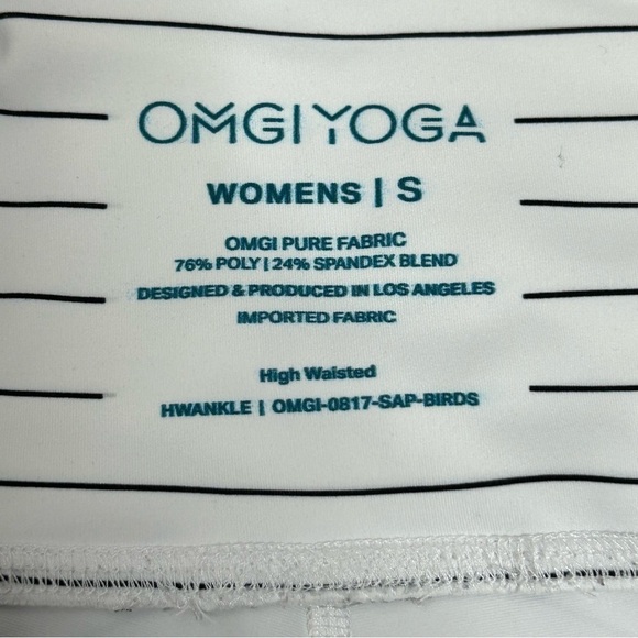 OMGI YOGA Bird and Striped Print High Waisted Activewear Leggings - Picture 13 of 16